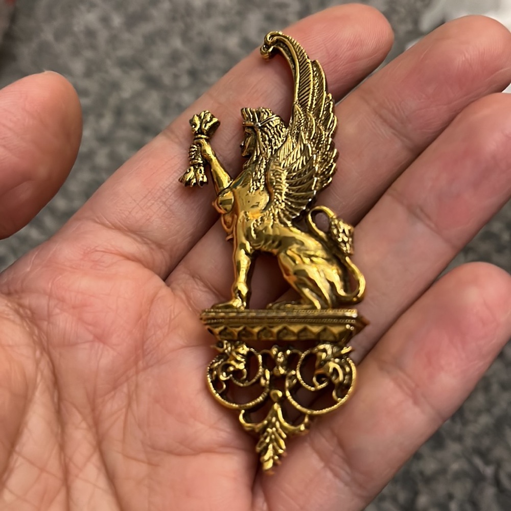 Sphinx Griffin Goddess Pin Hybrid Mystical Creature Angel Wing Oedipus Mythology